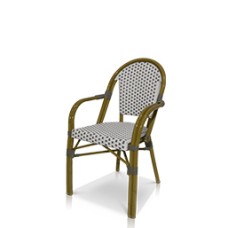 Dining Arm Chair - Gray and White